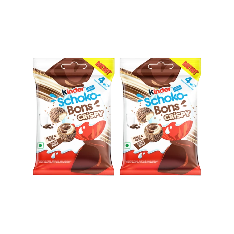 Kinder Schoko Bons Crispy Shaped Chocolates (22.4 g) - Pack of 2