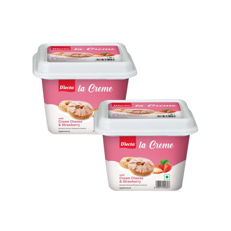 D'lecta Strawberry Flavour Cream Cheese - Pack of 2