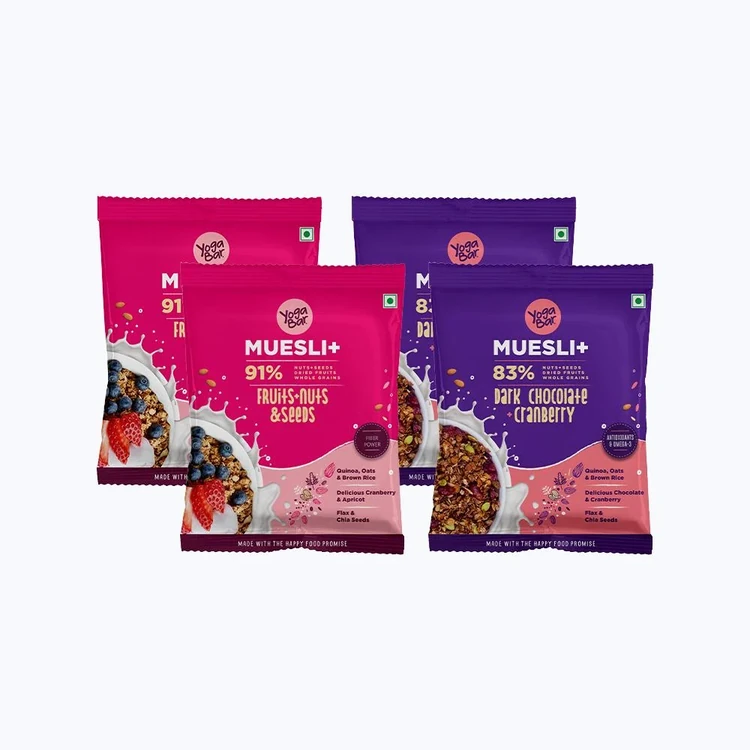 Yoga Bar Dark Chocolate + Cranberry & Fruit + Nuts & Seeds Muesli