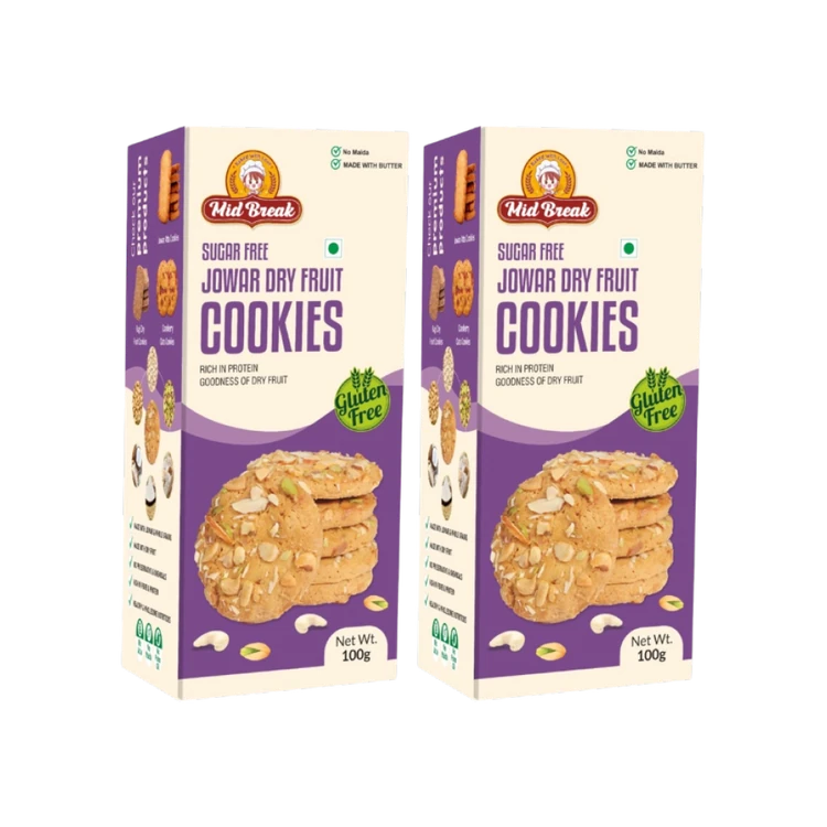 Mid Break Sugar Free Jowar Dry Fruit Cookies