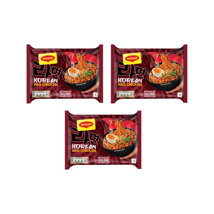 Maggi Korean BBQ Chicken Instant Noodles - Pack of 3