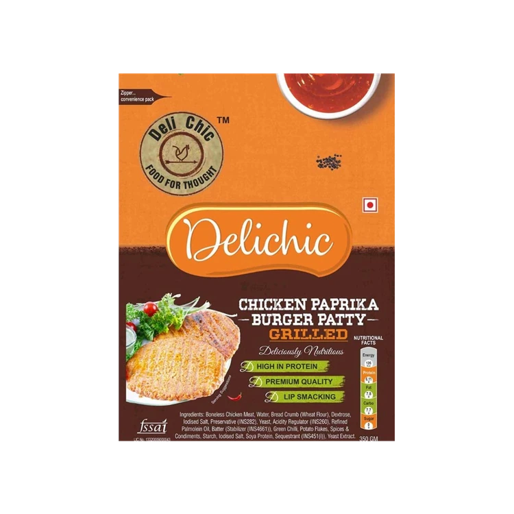 Delichic Chicken Paprika Grilled Burger Patty (Frozen)