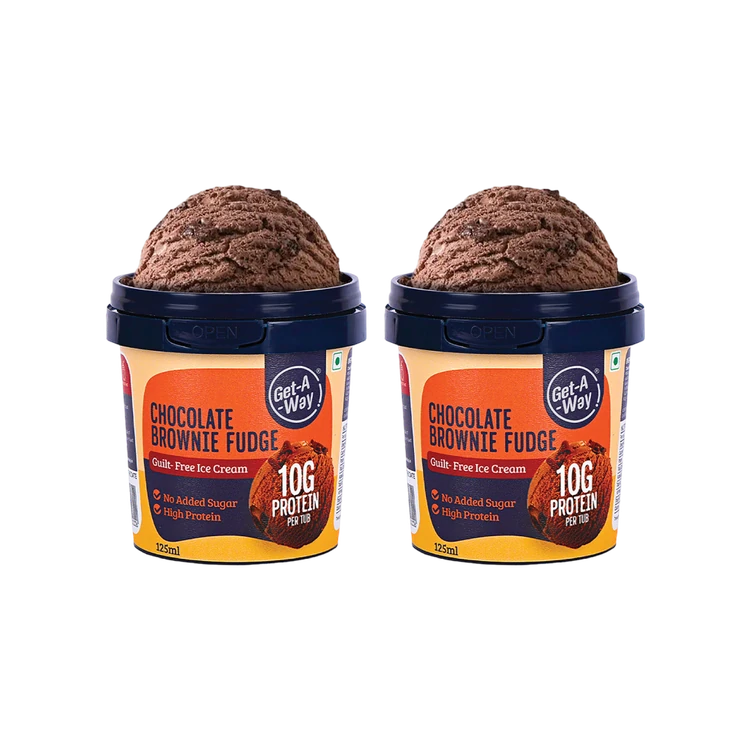 Get-A-Way Chocolate Brownie Fudge Ice Cream Cup - Pack of 2