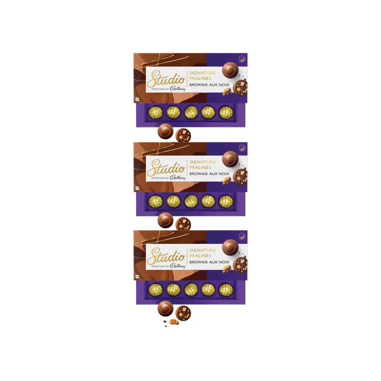 Cadbury Studio Brownie Aux Noix Signature Pralines Chocolate Gift Pack - Pack of 3
