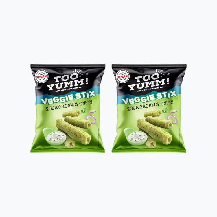 Too Yumm Veggie Stix Sour Cream & Onion Crisps - Pack of 2