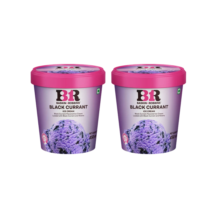 Baskin Robbins Premium Black Currant Ice Cream Tub - Pack of 2