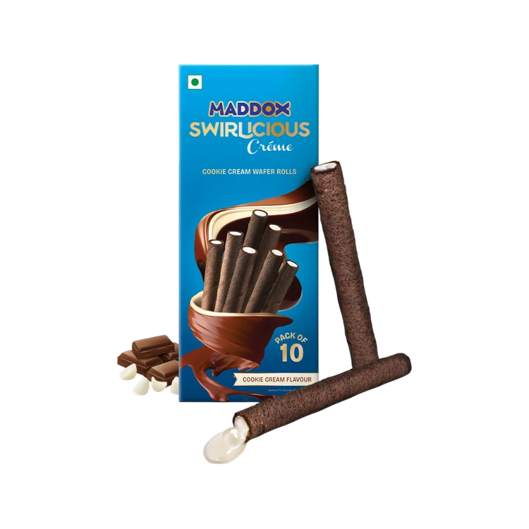 Maddox Swirlicious Cookie Cream Wafer Roll