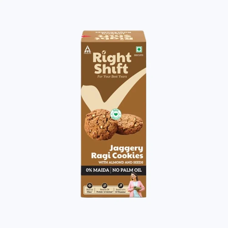 Right Shift Jaggery Ragi 0% Maida Cookies | 0% Refined Sugar