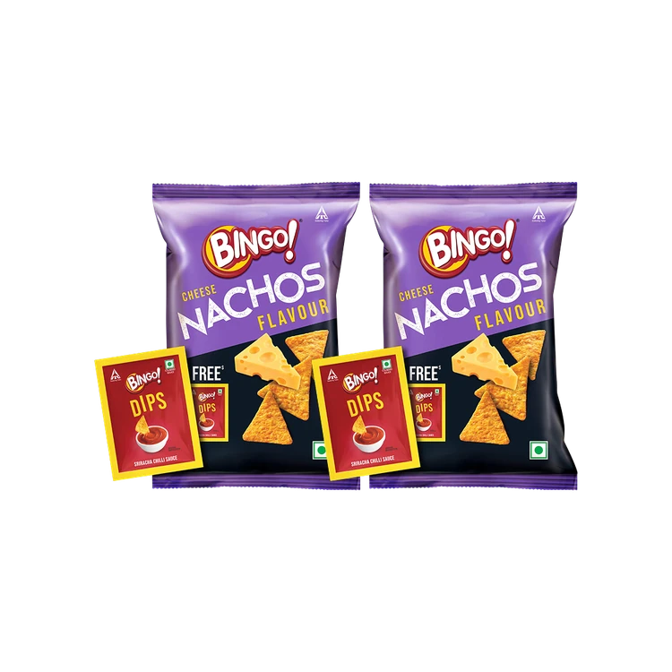Bingo Cheese Nachos with Free Dip - Pack of 2