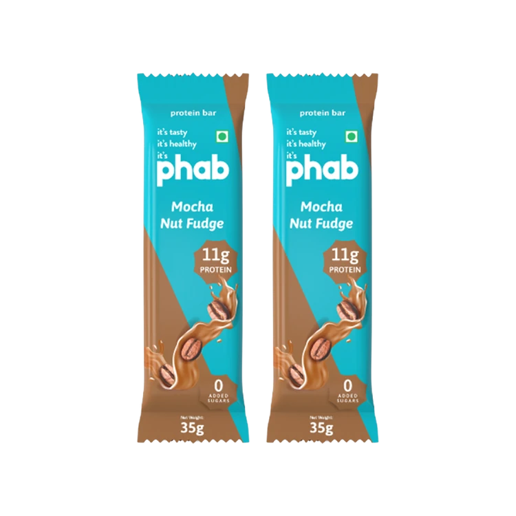 Phab 11g Protein Mocha Nut Fudge Protein Bar - Pack of 2