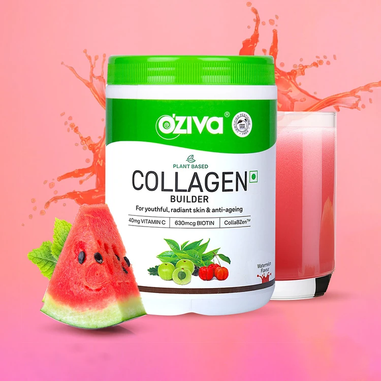OZiva Vegan Skin Radiance Collagen Supplement - Watermelon
