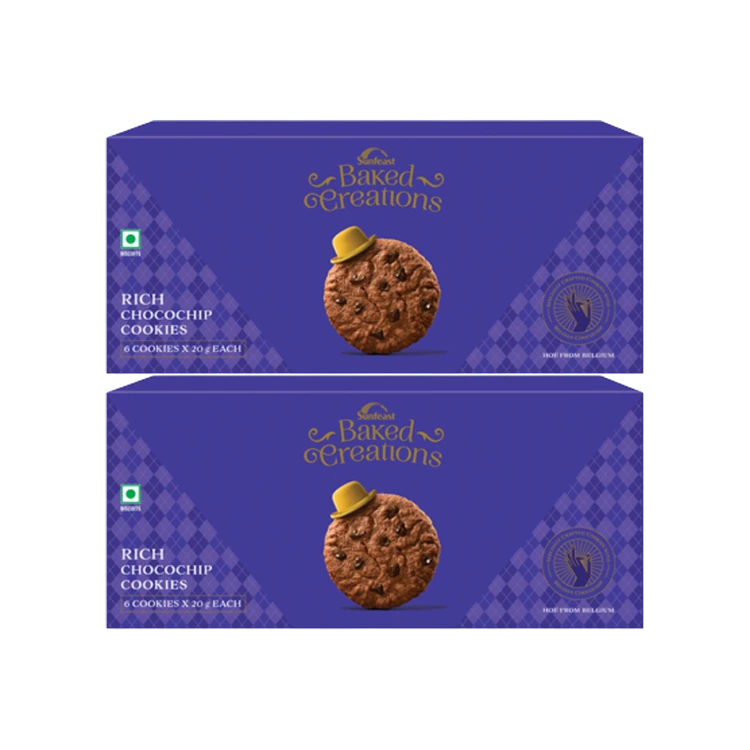 Sunfeast Baked Creations Rich Choco Chip Cookies - Pack of 2