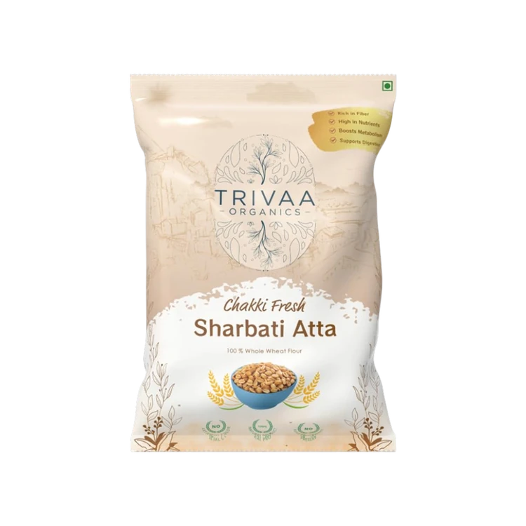 Trivaa Organics Chakki Fresh Sharbati Atta