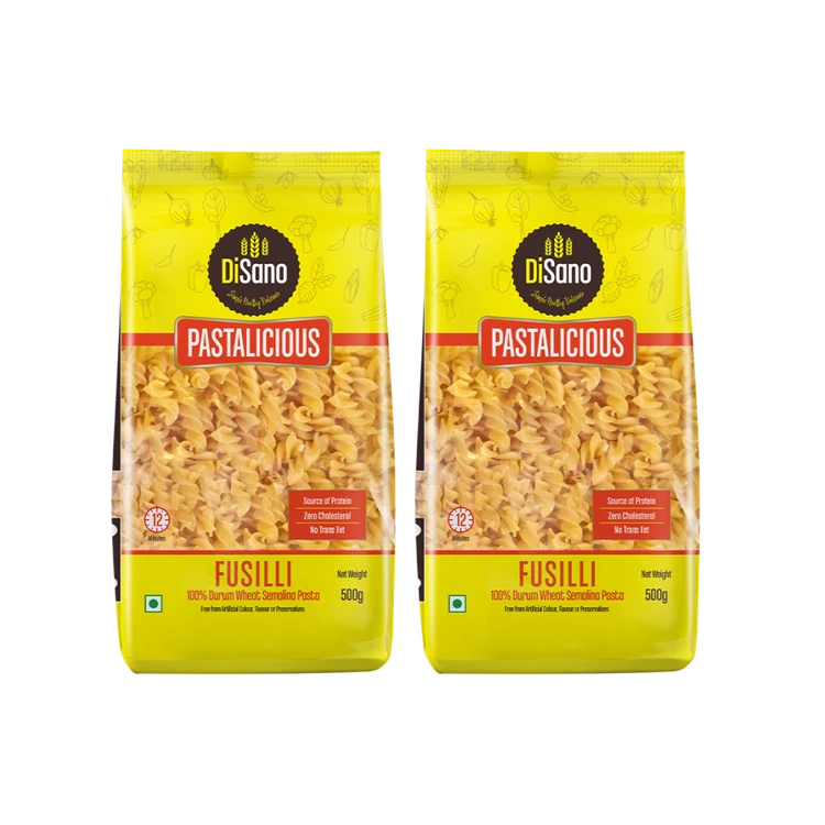 Disano Fusilli Pasta (100 % Durum Wheat) - Pack of 2