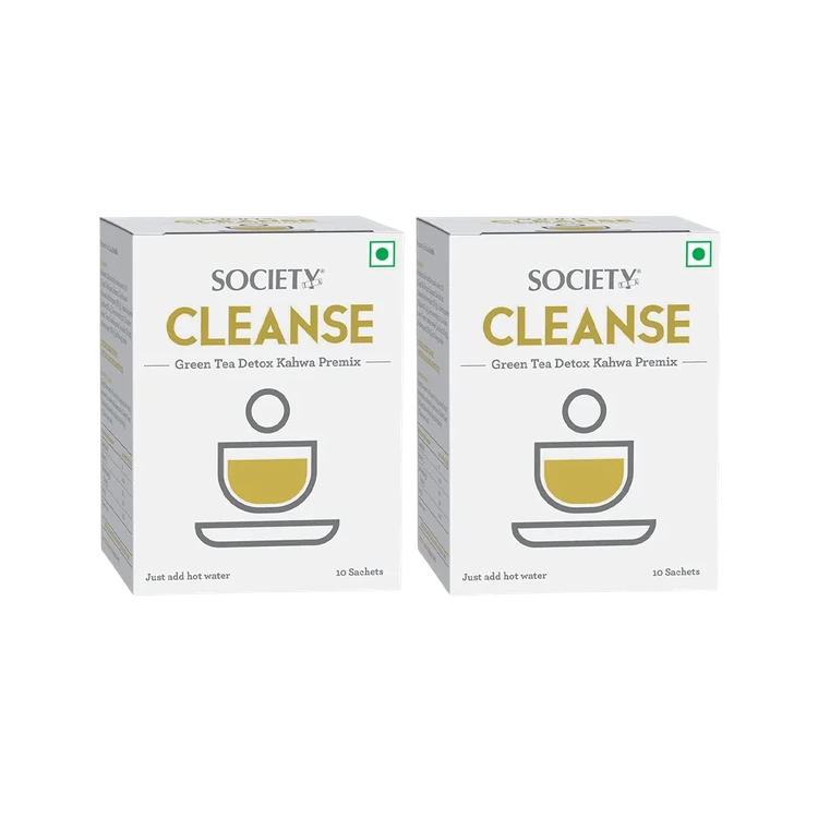 Society Cleanse Detox Kahwa Premix Green Tea Bags - Pack of 2