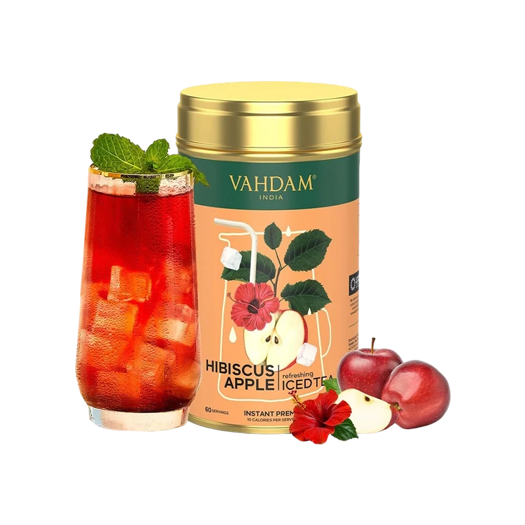 Vahdam Hibiscus Apple refreshing Ice Tea Premix