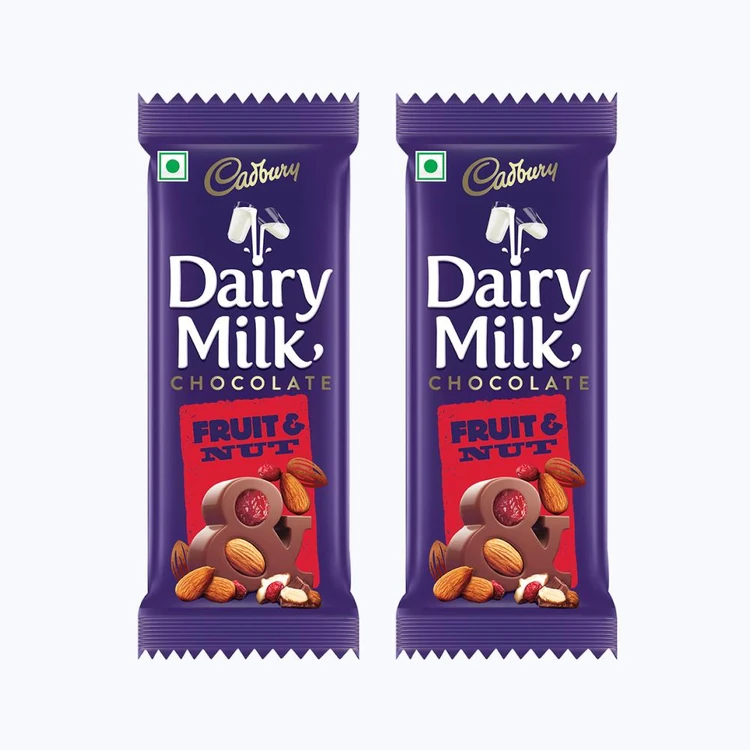 Cadbury Dairy Milk Fruit & Nut Milk Chocolate Bar - Pack of 2
