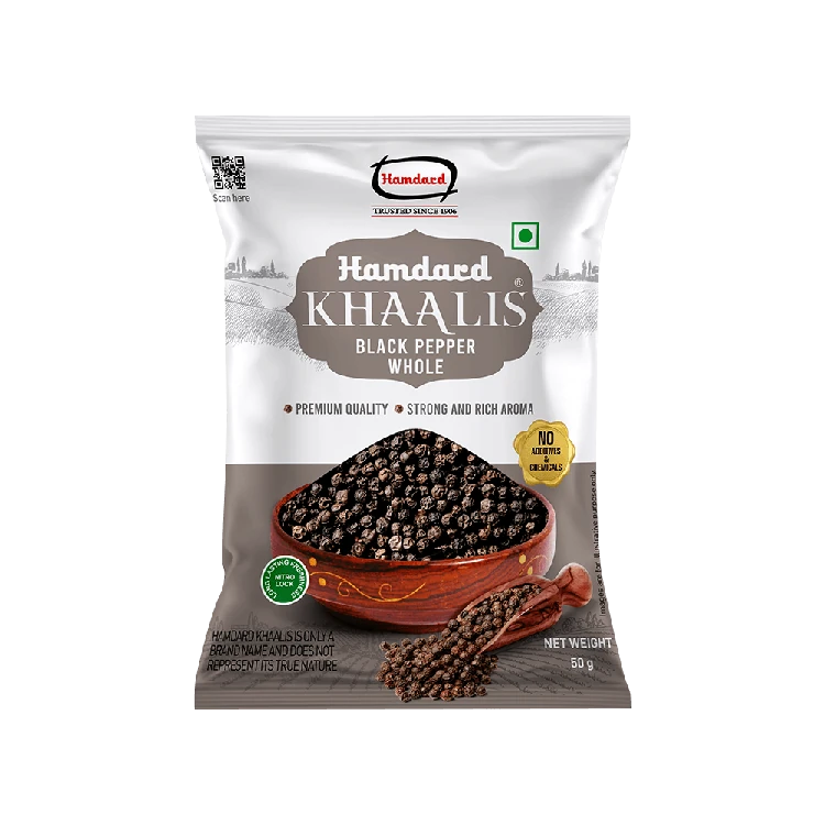 Hamdard Khaalis Whole Peppercorns (Menasu Kalu)