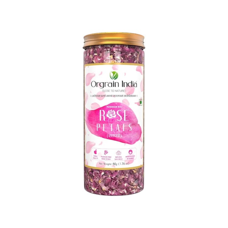 ORGRAIN INDIA Dried Rose Petals (Rose Tea)