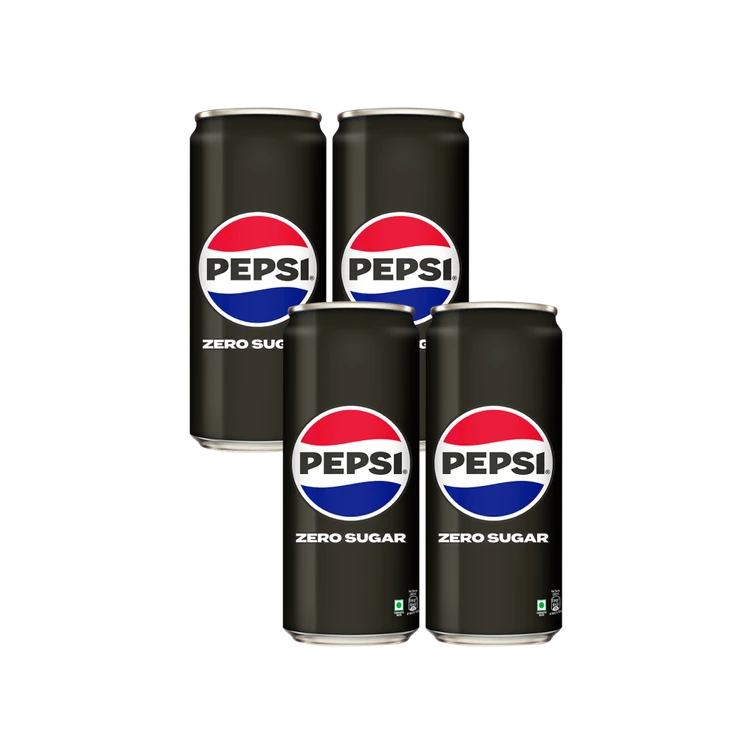 Pepsi Black Zero Sugar Soft Drink - Pack of 4