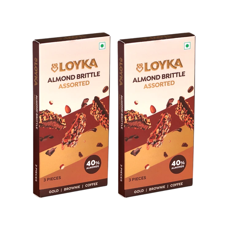 Loyka Almond Brittle Milk Chocolate Pack - Pack of 2