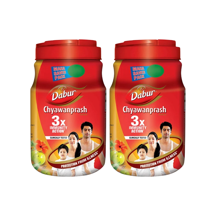 Dabur Chyawanprash Awaleha (2 kg) - 3x Immunity Action with 40+ Ayurvedic Herbs - Pack of 2