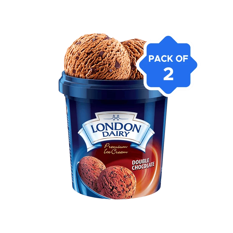London Dairy Double Chocolate Ice Cream Cup - Pack of 2