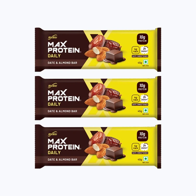 RiteBite Max Protein Date & Almond 10 g Protein Bar - Pack of 3