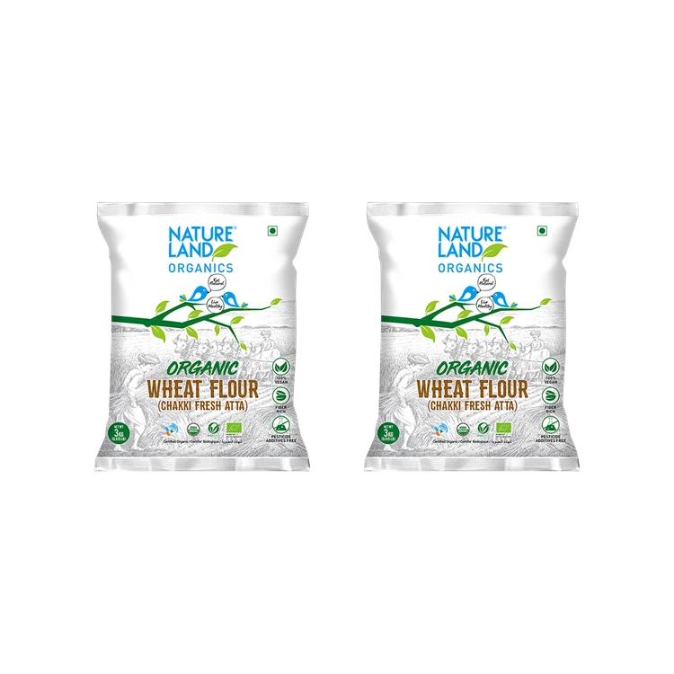 Natureland Fresh Chakki Organic Atta - Pack of 2