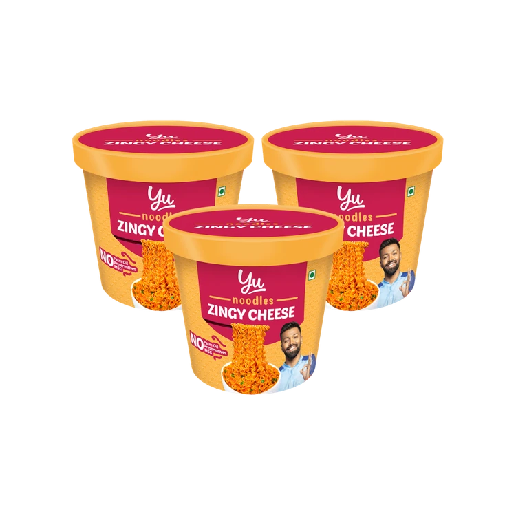 Yu Zingy Cheese Instant Cup Noodles - Pack of 3