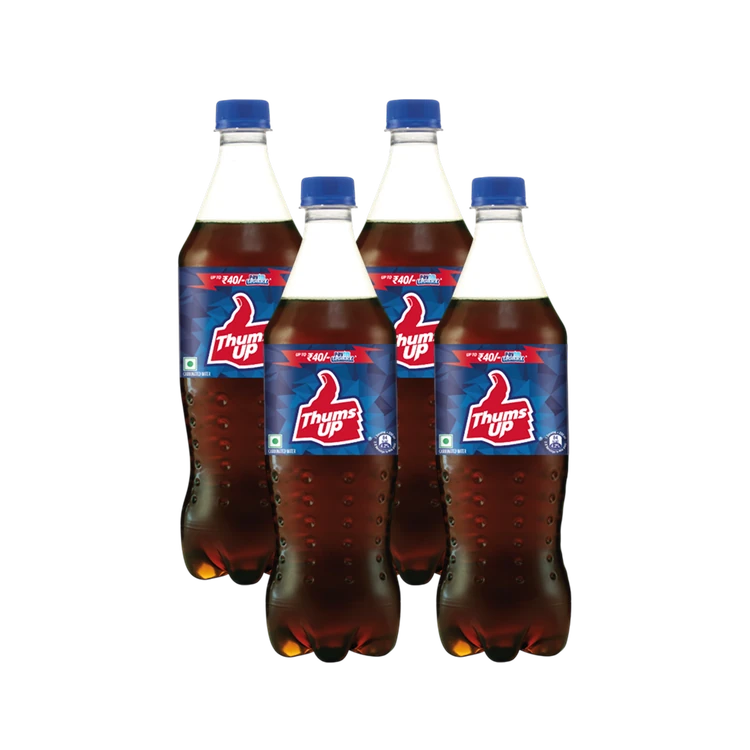 Thums Up Cola Soft Drink (750 ml) - Pack of 4