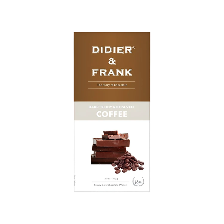 Didier & Frank Teddy Roosevelt Coffee Dark Chocolate Bar - Pack of 2