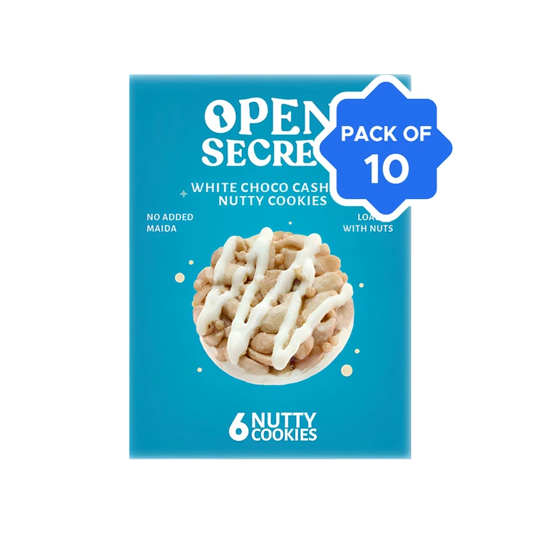 Open Secret White Chocolate Cashew Protein Cookies - Pack of 10