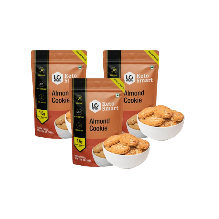 Lo! Foods Keto Almond Cookies (Sugar Free Biscuit, No Maida) - Pack of 3