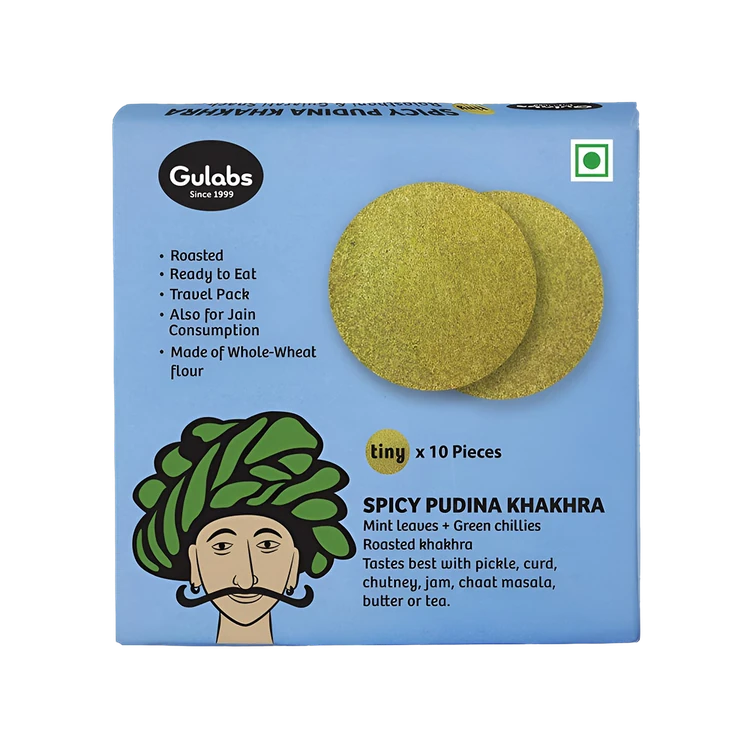 Gulabs Tiny Spicy Pudina Khakhra
