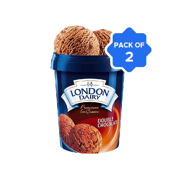 London Dairy Double Chocolate Ice Cream Tub - Pack of 2