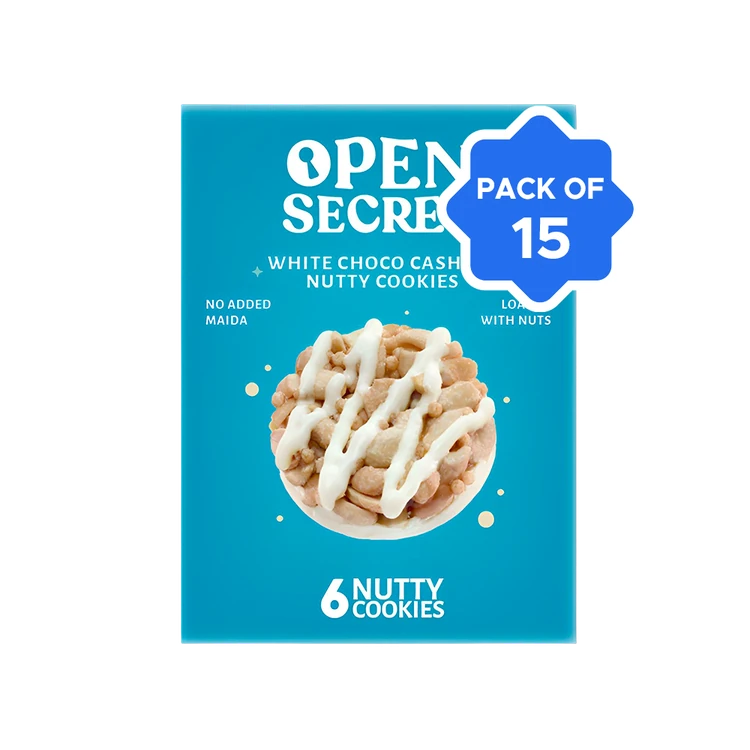 Open Secret White Chocolate Cashew Protein Cookies - Pack of 15