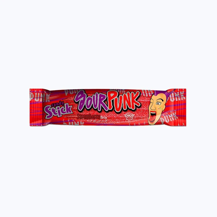 Sour Punk Strawberry Flavour Stick Candy