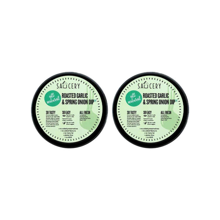 Saucery Roasted Garlic & Spring Onion Dip - Pack of 2