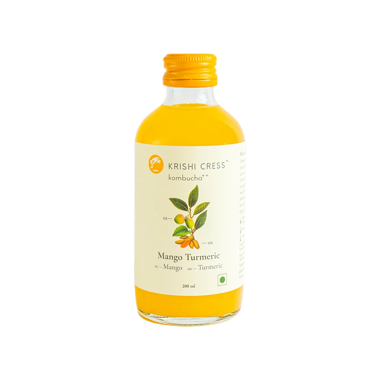 Krishi Cress Mango Turmeric Kombucha