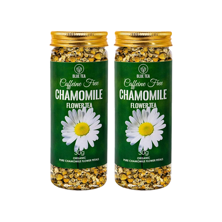 Blue Tea Chamomile Flower Tea (Caffeine Free) - Pack of 2