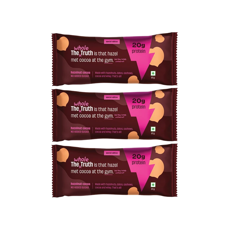 The Whole Truth Protein Bar Hazelnut Cocoa - Pack of 3