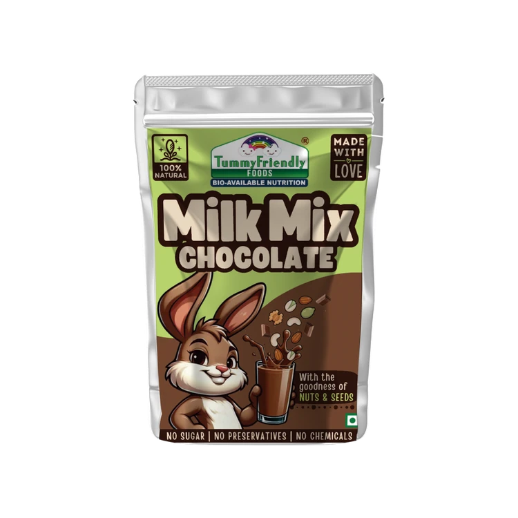 TummyFriendly Foods Chocolate Milk Mix Nutrition Powder with Nuts and Seeds for Kids