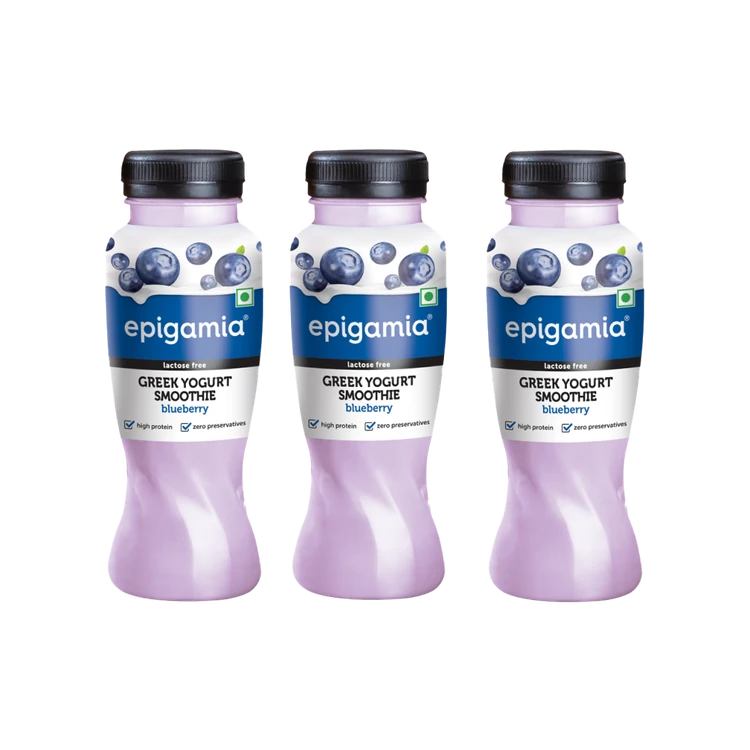 epigamia Blueberry Greek Yogurt Drink - Pack of 3