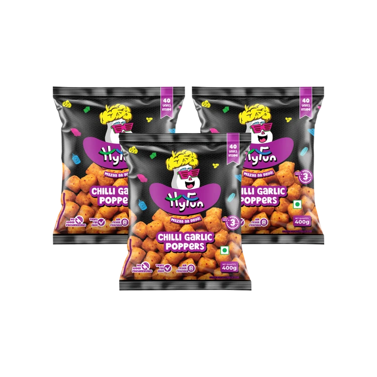 HyFun Chilli Garlic Poppers Nuggets - Pack of 3