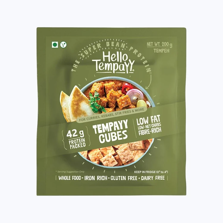 Hello Tempayy 42g Protein Natural Tempeh Cubes