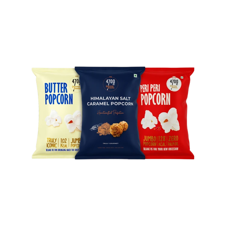 4700BC Himalayan Salt Caramel, Peri Peri and Butter Popcorn Combo