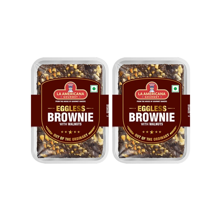 La Americana Eggless Walnut Brownie - Pack of 2