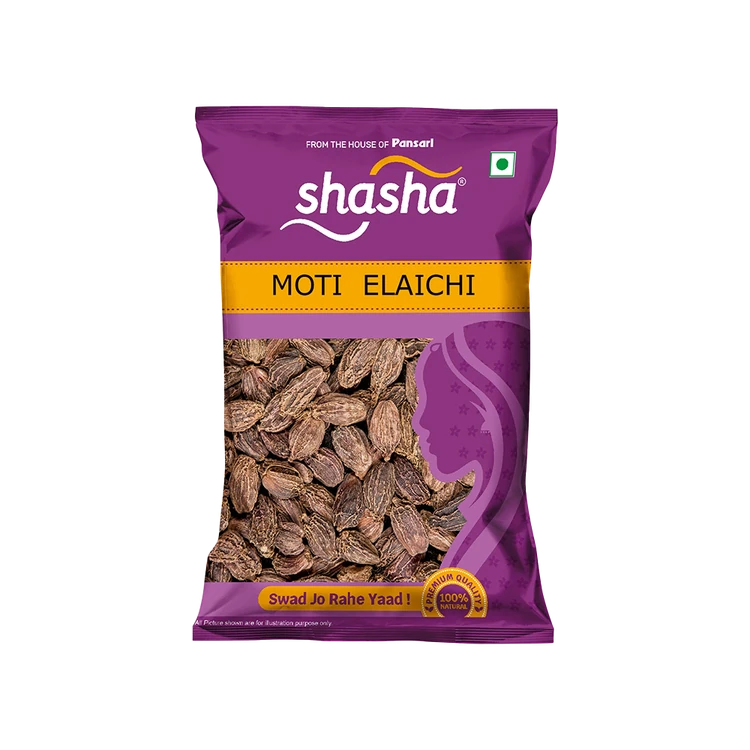 Shasha Big Black Cardamom Whole (From the House of Pansari) (Dodda Yelakki)