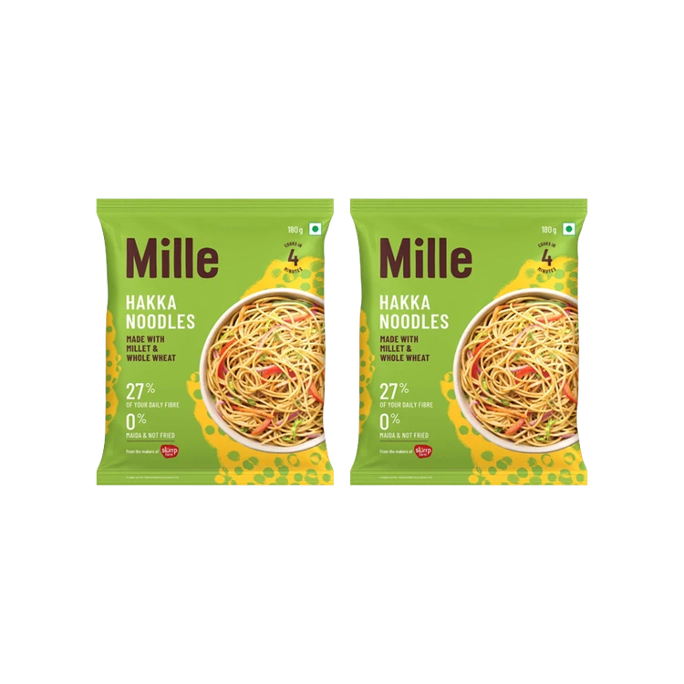 Mille Hakka Noodles Made With Millet & Whole Wheat - Pack of 2